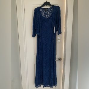 NEW WITH TAGS Formal Navy Lace Dress and Cardigan